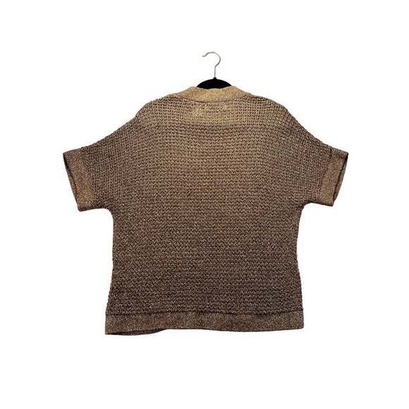 Alfred Dunner Woman's Acrylic metalic brown shrug size Petite Medium - Picture 7 of 7